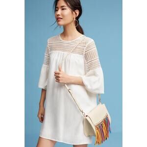 New Anthropologie COREY LYNN CALTER Lace Cutout Mini Dress $178 Small Petite